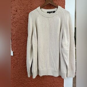 Womens Jeanne Pierre Beige Cream Pullover Crew Neck Sweater Size 3XL